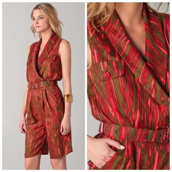 Rachel Zoe 100% Silk Sleeveless Romper Size 6 - Picture 4 of 11